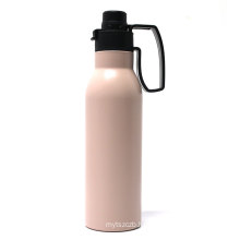 Stainless steel thermal vacuum flask insulated water bottle with activated carbon pop-up straw